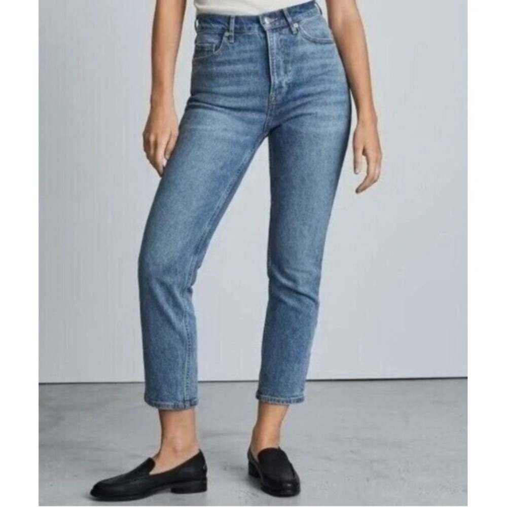 Everlane The Original Cheeky Jean Medium Blue Organic Cotton High Rise Denim 29